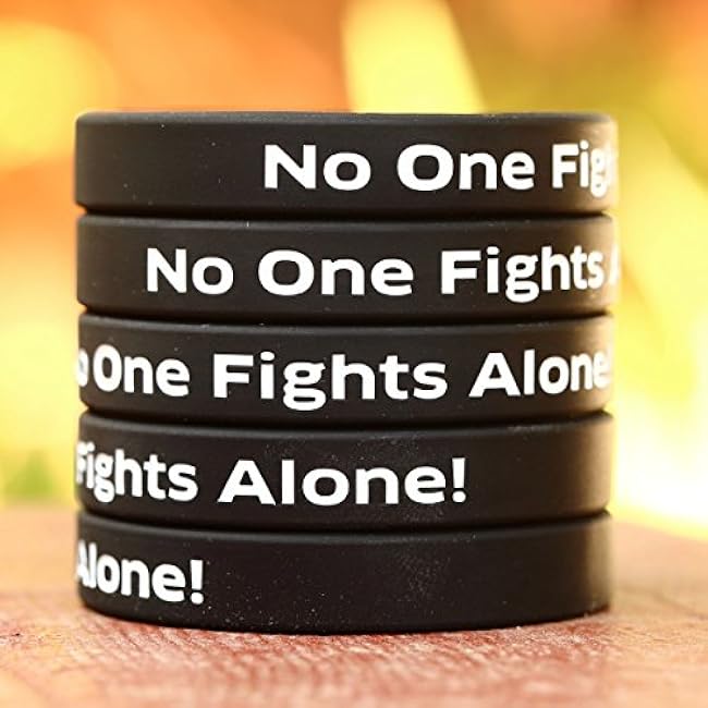 50 Black No One Fights Alone Support Wristband Bracelet