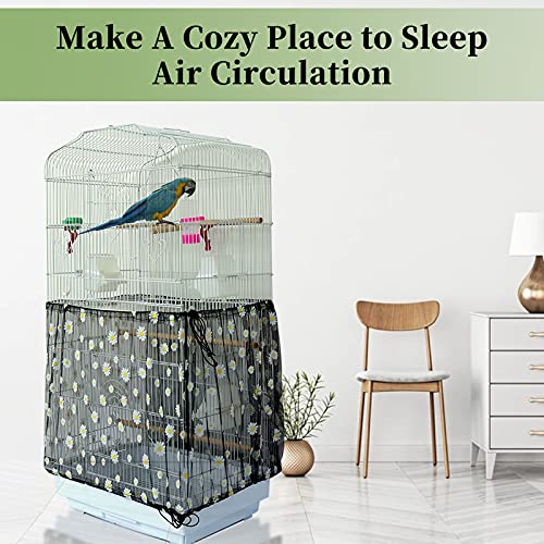 Yepper Adjustable Bird Cage Cover, Bird Cage Seed Catcher, Soft Nylon