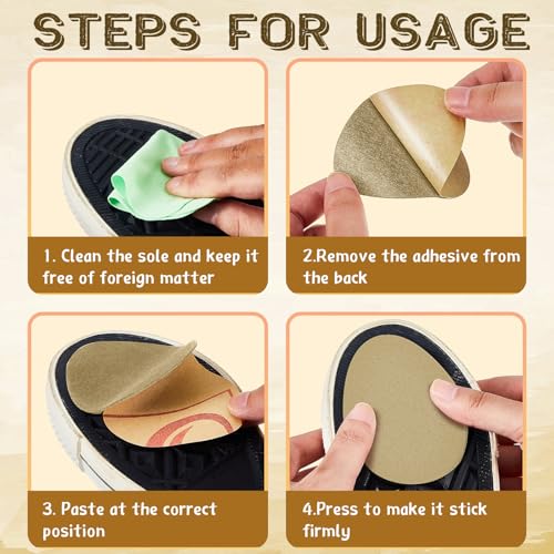 Image of Jecery 36 Pcs Suede Soles for Dance Shoes Non Slip Shoe Pads on Bottom of High Heeled Shoes Protectors Adhesive for Women(Beige,Black)