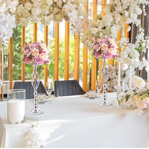 Rtteri Large Wedding Centerpiece Table Decorations Tall Metal Flower Arrangement Stand Elegant Flower Vase Candle Holder for Wedding Reception Table Party Event Hotel Home Decor - Image 7