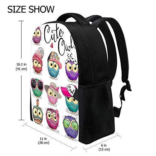 Sac à dos étanche chouette mignon pour ordinateur portable mixte