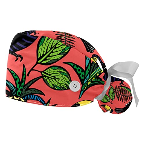 Casquettes de travail oiseaux et feuilles tropicales pour égayer vos journées