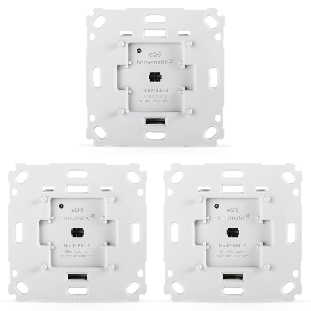 Homematic IP Smart Home Jalousieaktor für Markenschalter, digitale Steuerung von 1 Jalousie oder Raffstore, elektrische Jalousien nachrüsten, Steuerung per App, Alexa und Google Assistant, 151333A0