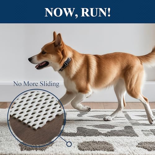 Veken 8x9.9 Ft Rug Pad Gripper for Hardwood Floors, Non Slip Rug Pads for Area Rugs, Thick Rug Grippers for Tile Floors, Under Carpet Anti Skid Mat, Keep Your Rugs Safe and in Place