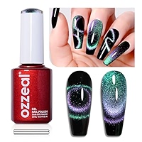 Ozzeal Cat Eye Gel Nail Polish, 0.5 Fl Oz Blood Red Magnetic