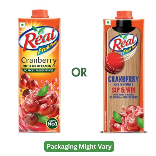 Image of DABUR Real Cranberry Fruit Juice-1L (Pack Of 6)|Rich In Vitamin C|No Added Preservatives|Goodness Of Best Cranberries|Daily Dose Of Fruit Nutrition|Tasty,Refreshing&Energizing Fruit Drink