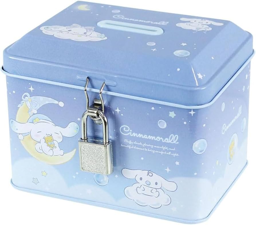 シナモロール　Cinnamoroll　カギツキヒミツBOX　鍵付秘密BOX　レア Amazon.co.jp: クラックス シナモロール カギ付き缶バンク