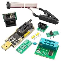APKLVSR SOIC8 SOP8 Test Clip für EEPROM 25CXX / 24CXX,BIOS USB Programmierer CH341A + SOIC8 Clip + 1,8V Adapter + SOIC8 Adapter für 24 25 Serie Flash
