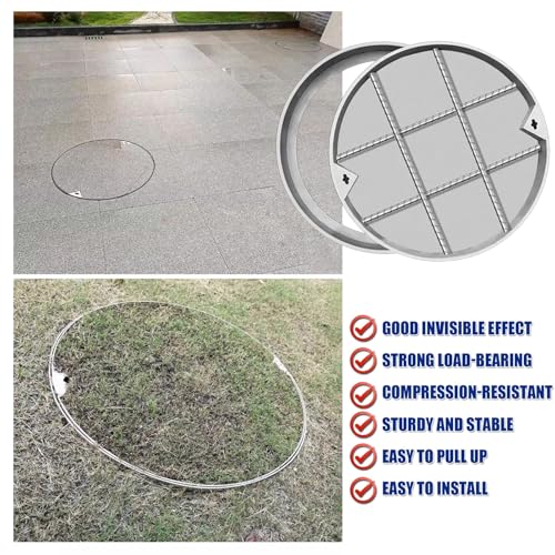 Couvercle de regard invisible rond résistant à la rouille et facile à installer - 8