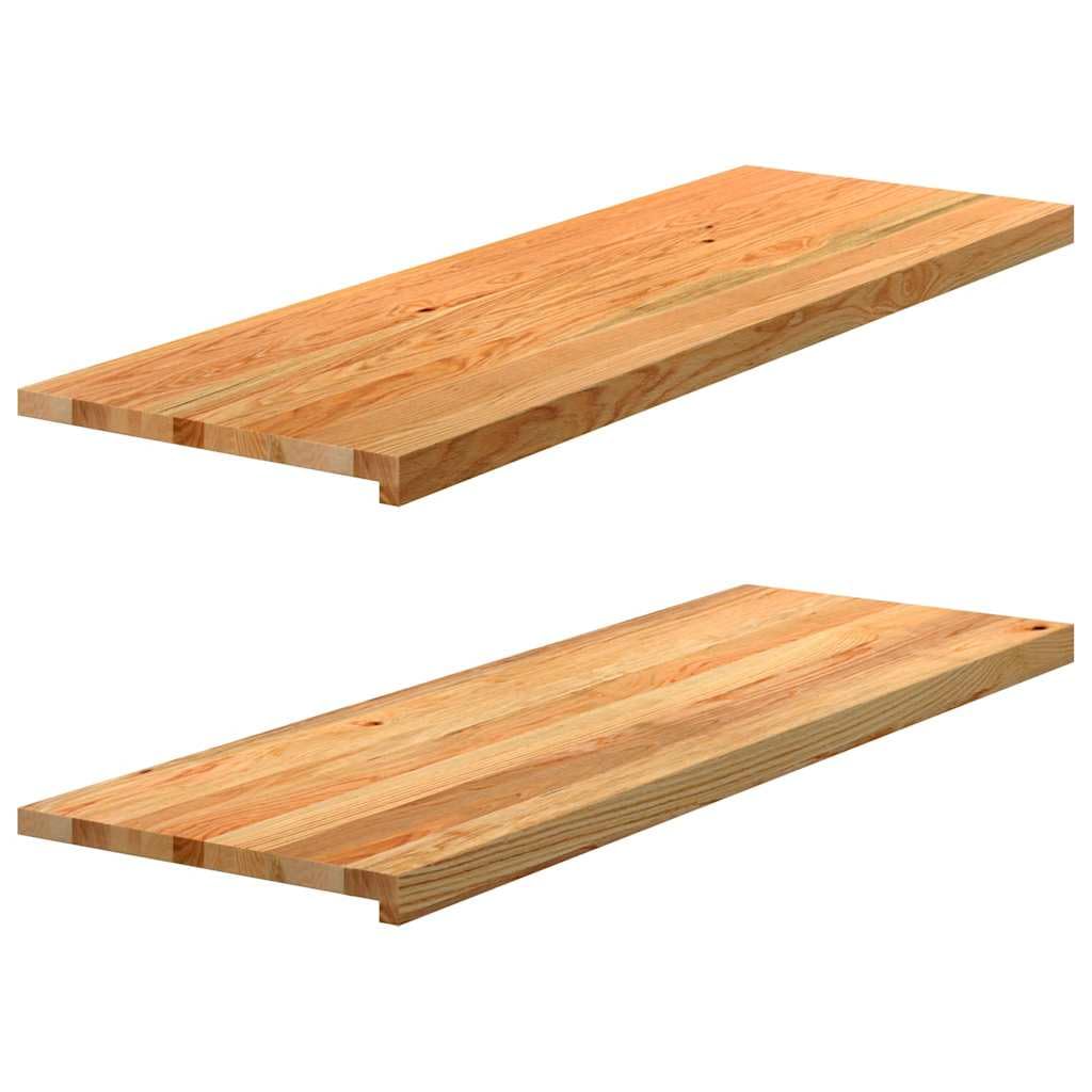 vidaXL 2-Pack Solid Oak Window Sills - Light Brown 120x40x2 cm - Customize Your Space with Natural Durable Wood Ledges