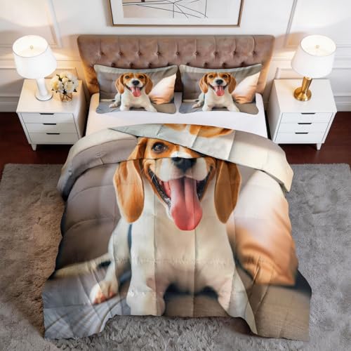Manta suave de invierno para adolescentes y niños, colcha de perro beagle estilo pastoral 3