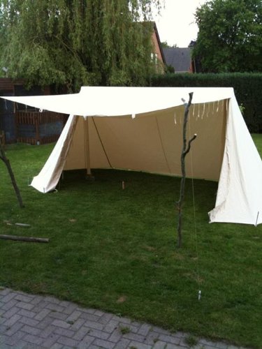 Zelte-Max Medieval Saxon Tent Double Bell Tent - 100% Cotton, Natural - Reenactment Look - 2 People