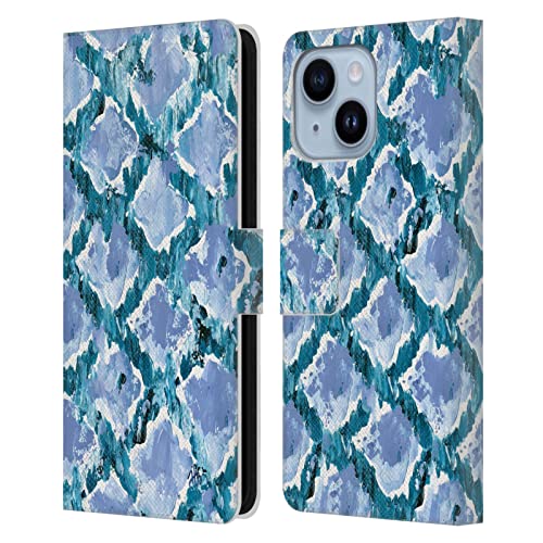 Coque portefeuille iPhone 14 Plus avec fentes pour cartes et motif diamant