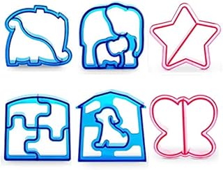 6 Pack Sandwich Cutters and Bread Crust Shape Remover for Kids, DesignerBox Animals Shapes Cake Sandwich Bread Mold Toast Mould Hand Tools DIY Sandwich Slicer Maker Kit - Colour Random (6 Pack-B)