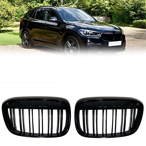 Parrilla delantera de doble línea para BMW X1 F48 F49 que resalta su diseño deportivo