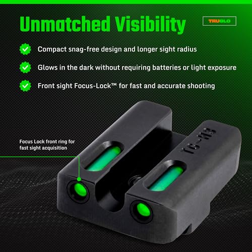 Image of Truglo TFX PRO Handgun Sight, Glowing Shock Proof Tritium and Fiber Optic Night Sight for Handguns, Compact, Durable, and Snag Free Sight