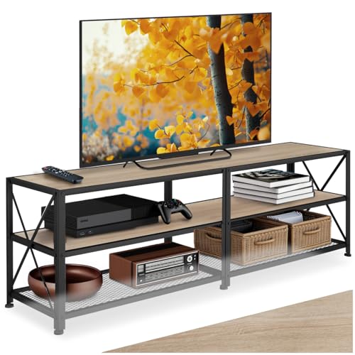 tectake® Industrial TV Lowboard, Fernsehschrank bis zu 60/70 Zoll,...