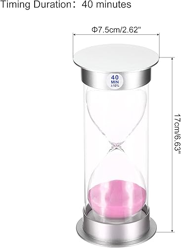 Miniatura 2 de PATIKIL Temporizador de arena de 40 minutos, reloj de arena con cubierta de plástico, vidrio de arena para juegos, cocina, recuerdos de fiesta,