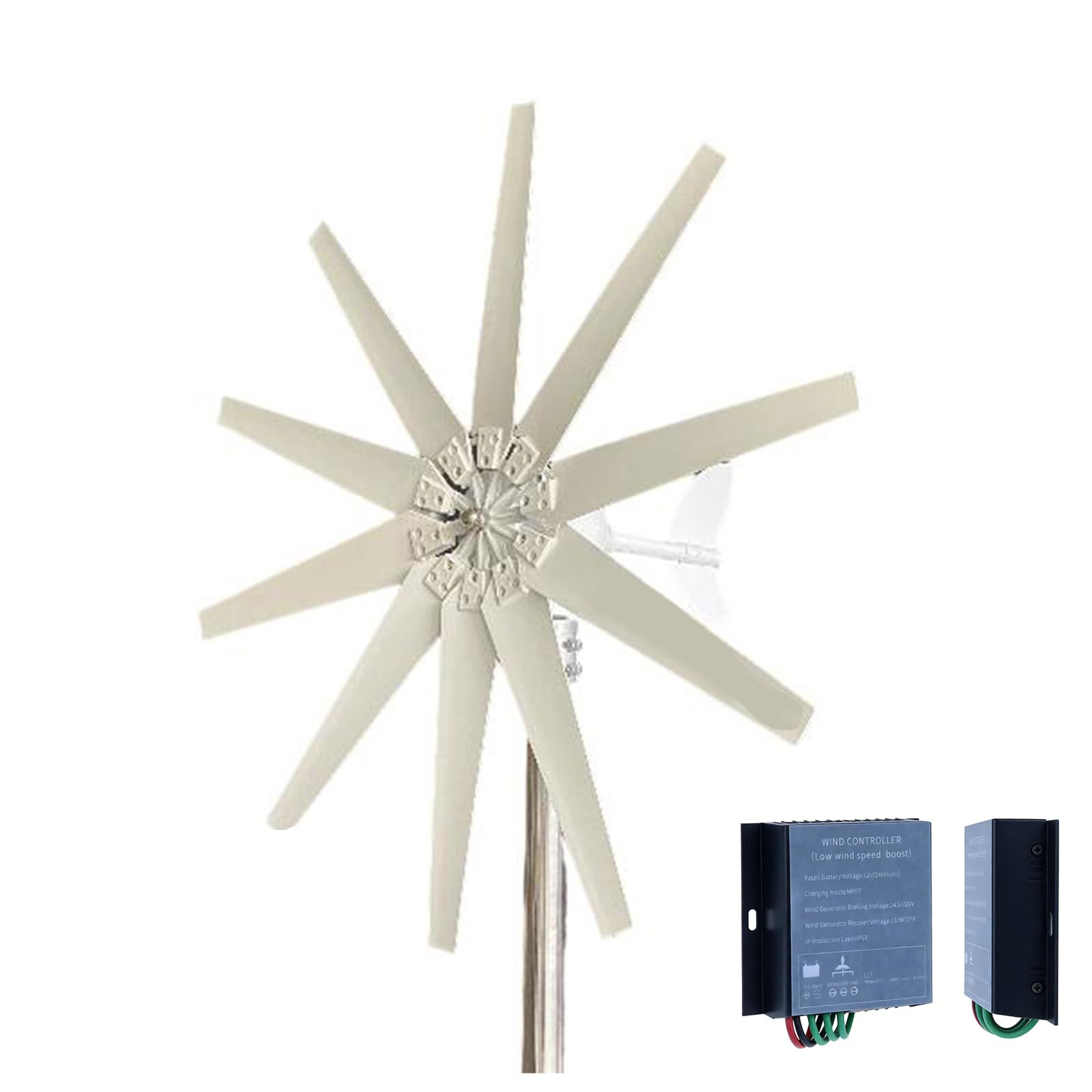 Trójfazowy generator wiatrowy z magnesem trwałym 16000W,48v | Zestaw generatora turbiny wiatrowej z 10 łopatami z regulatorem ładowania, niska prędkość startowa wiatru