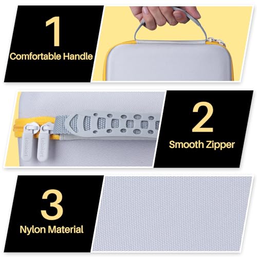 Lebakort Hart Reise Schutz Hülle Etui Tasche für Kodak Dock Plus 4PASS Fotodrucker/Kodak Dock Premium 4x6 Tragbarer Sofortbilddrucker (Weiß+Gelb)