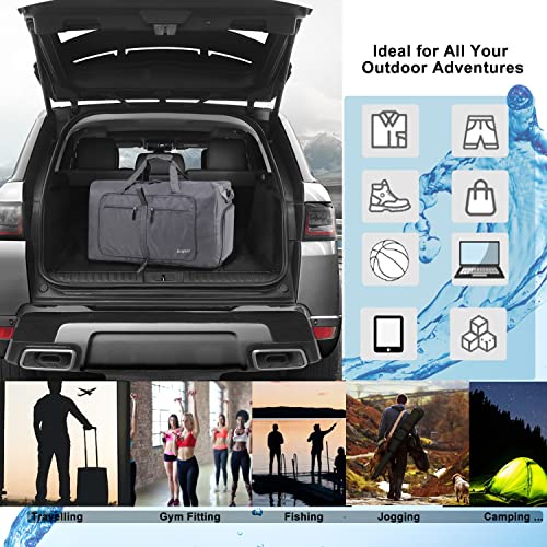 Image of Woogwin Travel Duffel Bag Large Foldable Waterproof Overnight Bag for Beach Swim Bags Pool Sports Gym