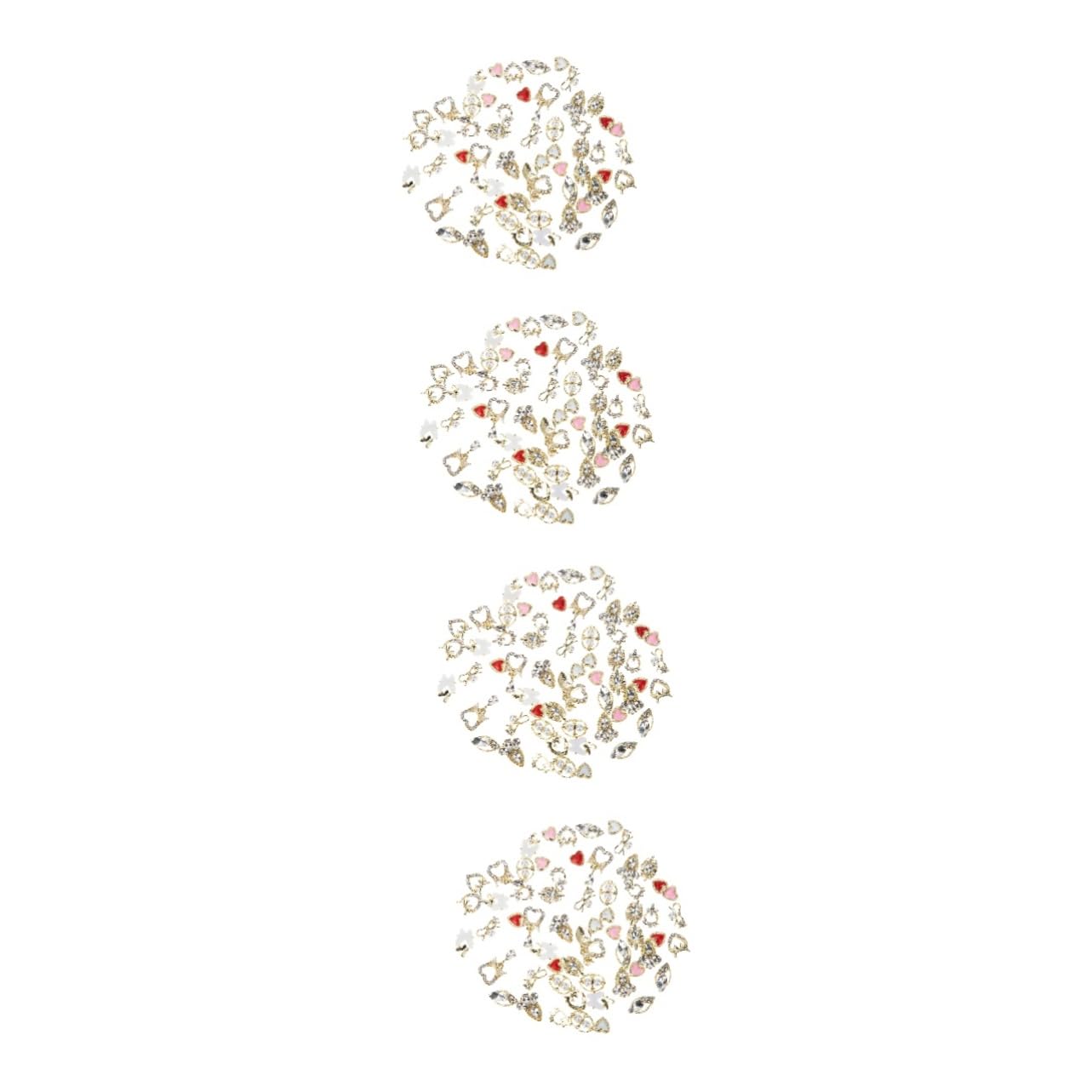 Healvian 240pièces Charms De Nail Décorations Manucure Ornements Alliage Avec Strass Et Perles Accessoires Créatifs Pour Femmes Et Filles
