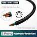 Elecan 3-Prong Replacement Power Cord 10 Ft/2 Pack, Heatproof Flexible Durable AC Device Power Cable for Appliance, Computer, TV, Monitor, Printer, ETL Listed 18AWG 125V 10A, with Ties