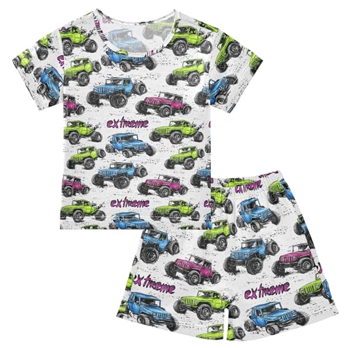 Watercolor Car Pajama Set Pajamas Sleepwear Nightwear Loungewear Clothes Set B04038213