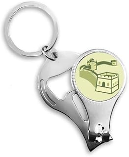 Great Wall China Pattern Nail Nipper Ring Chaveiro Abridor de Garrafas Cortador