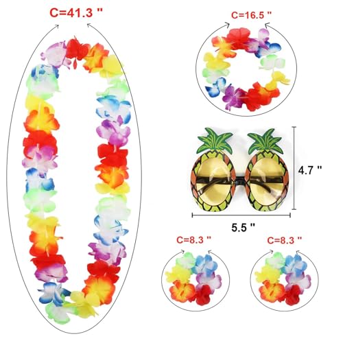 Faldas de hula XEPST de fibras elásticas para bailes y fiestas luau 3
