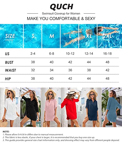 Image of QUCH Swimsuit Coverup for Women,Beach Coverup Dresses Bathing Suit Cover Ups for Swimwear Women Swim Shirt