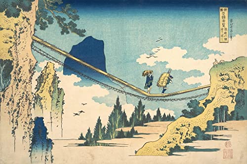Peinture poster Hokusai pont suspendu SERENDIPITP grand format