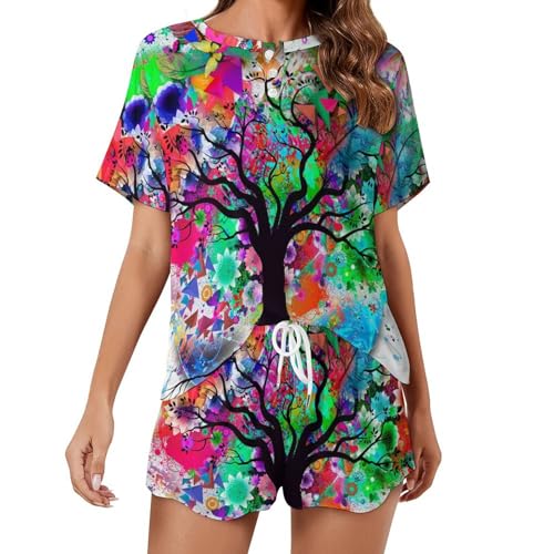Pyjama femme manches courtes respirant pour stopper la chaleur nocturne en été