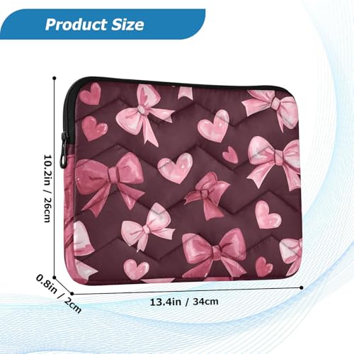 Funda para portátil slim 15,6" con lazos rosas sobre negro miniatura 3
