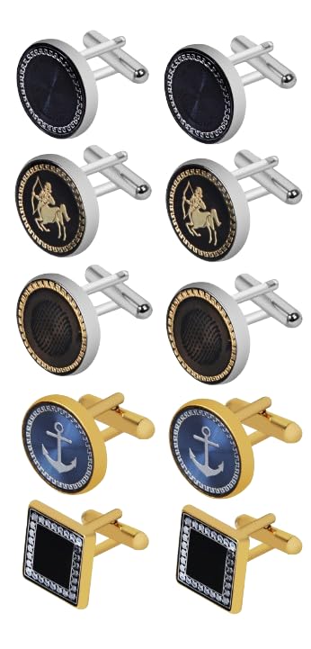 Exotica Fashions New Cufflink Set combo of 5 for mens (B0CV7X4JYH) Amazon Price History, Amazon Price Tracker