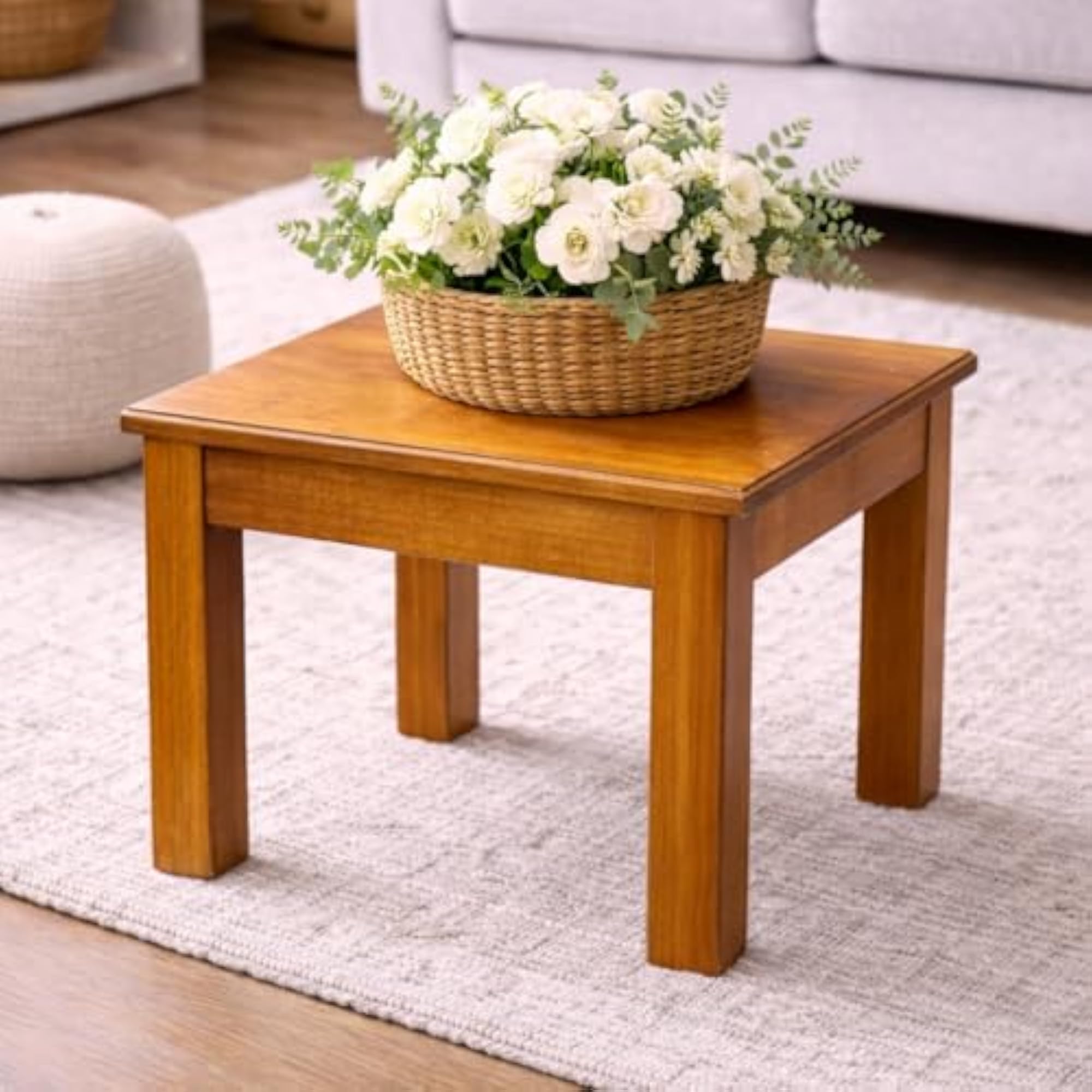 Mango Wood Half Stool, 25x25x25 cm
