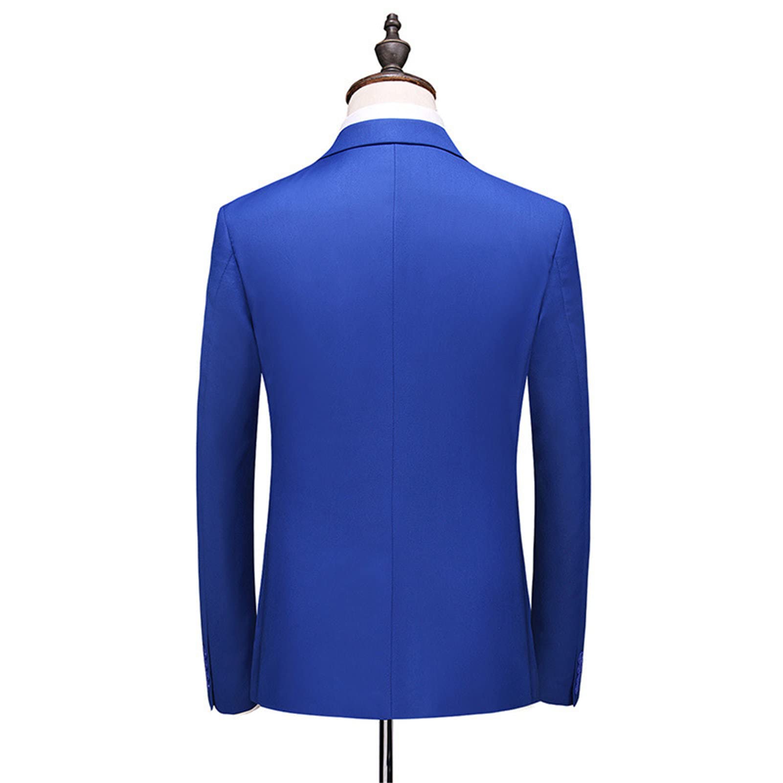 Men's Slim Fit Double Breasted Jacket Slim Fit Business Daily Prom Blazer Peak Lapel Groom Wedding Party Suit Coat (Blue 1,4X-Large)