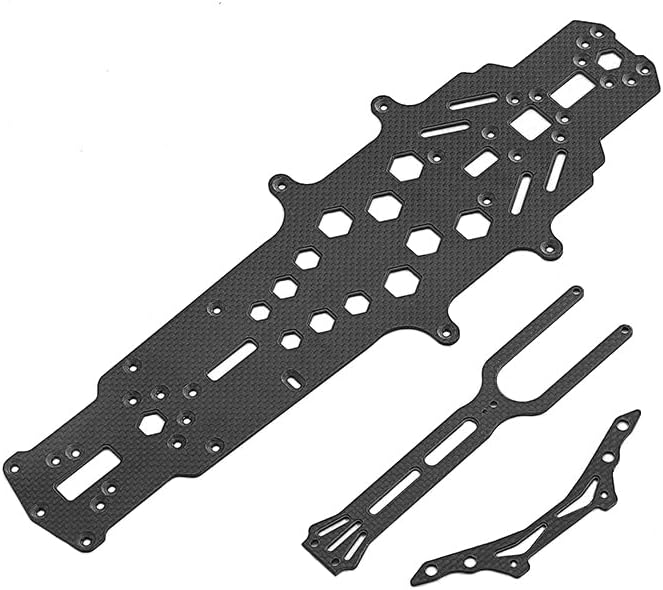 VERBANA 1/10 RC Drift Car 3K Carbon Fiber Chassis/Upper Deck/Bumper Holder Upgrade Kit for YD2-Z 1:10 RC Drift Car Rc Car Accessoires Parts (Color : Suit-Black)