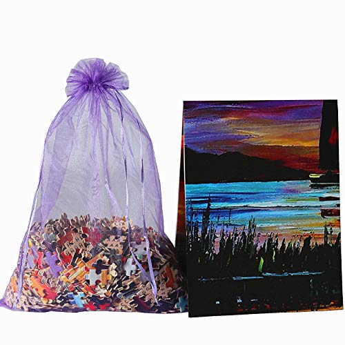 Moruska Sunrise Sailing Boat Puzzle For Adults 1000 Piece Wooden Jigsaw Puzzle Gradient Color Oil Painting Art Puzzles Difficult And Unique #TOP3