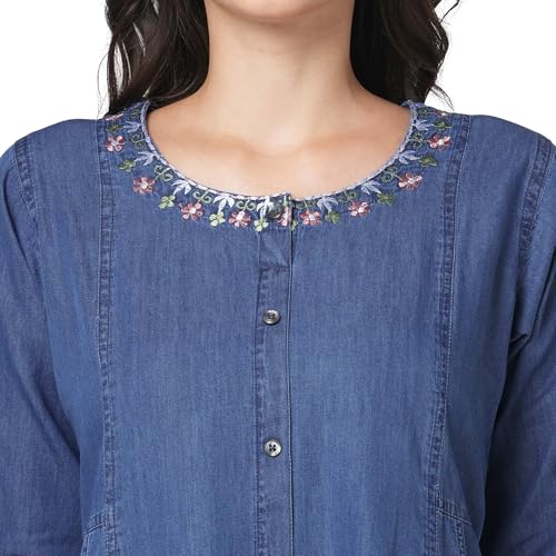 Image of GIA Denim Little Embroidery Kurti