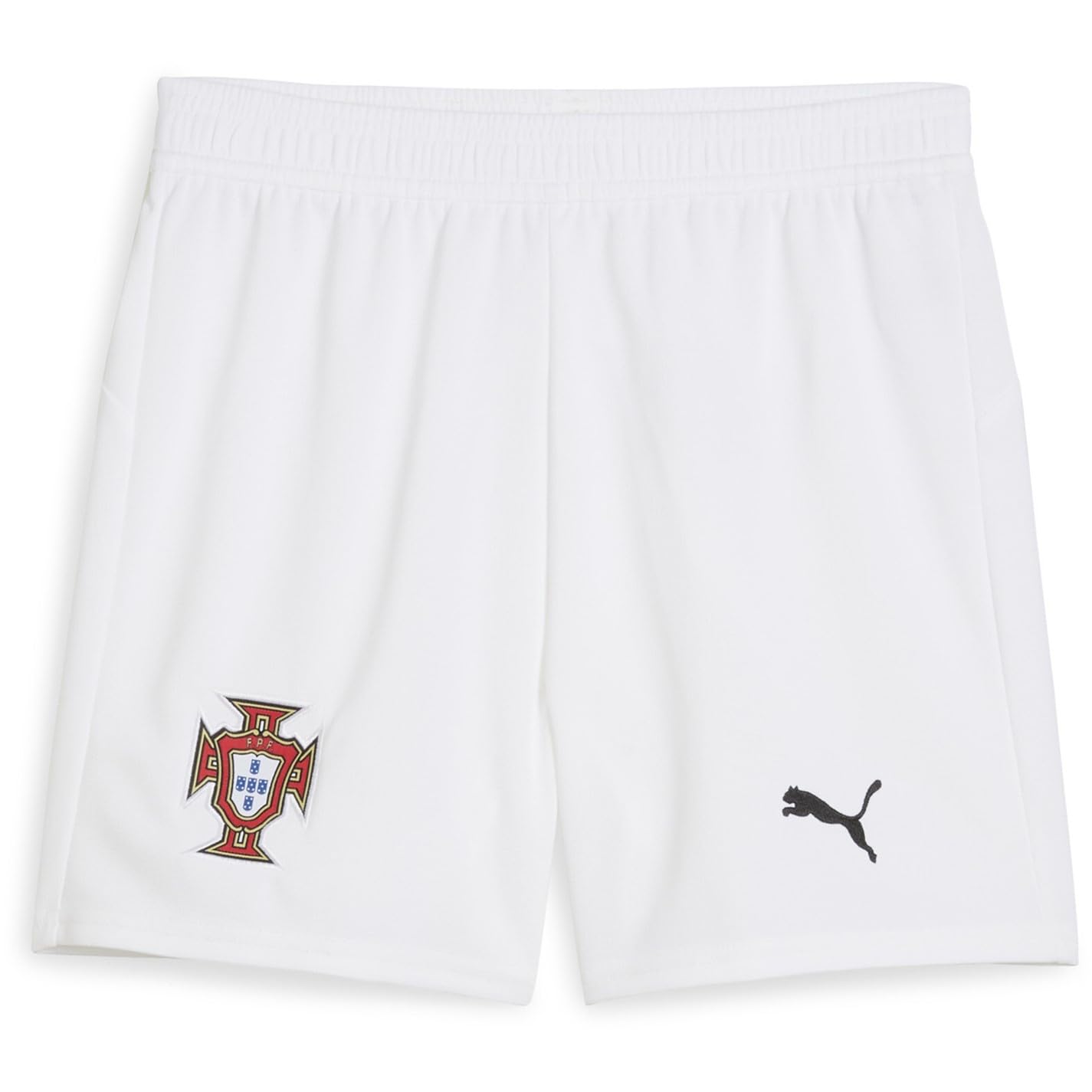 Puma Boys Portugal Away Shorts 2025 Juniors - White/Black - 11-12 (L)