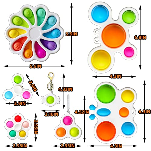 Looteeay Fidget Toy Pack, 7 Pack Simple Bubble Fidget Sensory Toys For Toddlers 1-3, Educational Toys Fidget Spinners For Stress Relief Toys Sets For Kids And Adults #TOP5