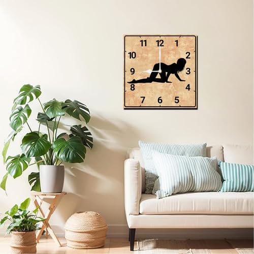Reloj de pared cuadrado de madera 10 pulgadas silencioso miniatura 2