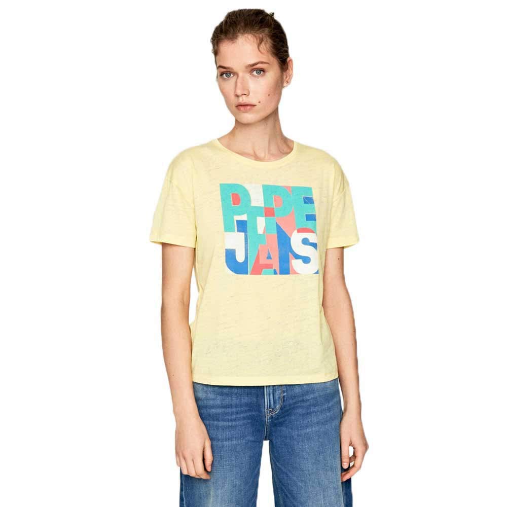 Pepe Jeans Camiseta PL504439 Broke 031 Lemon -Camiseta Manga Corta para Mujer/Chica