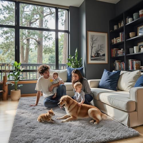 Rugs for Bedroom 4x6, Alfombras para Salas Shag Large Plush