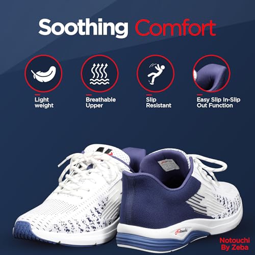 Image of ZEBA Notouchi Hands Free Sneakers for Men - No Bend Slip On Sneakers Design, All-Day Comfort - Slip Resistance, and Breathable Materials - Ideal Men Walking Shoes for Travel & Casual Wear