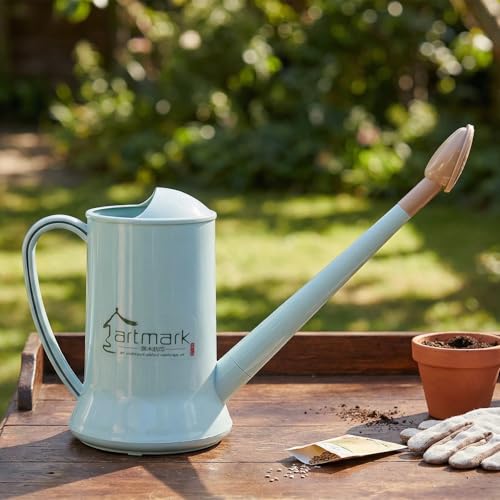 2L Thick Plastic Watering Can with Long Spout Lightweight Garden Watering Can for Indoor & Outdoor Plants Flowers Balcony Durable & Leakproof (Blue)