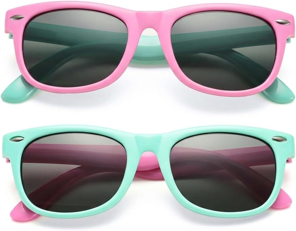 Kids Polarized Sunglasses for Girls Boys - Toddler TPEE Flexible Rubber Shades Age 3-10