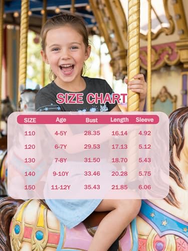 Magical Shirt for Girls Cute Graphic Tee Holiday Family Vacation Shirts Kids Short Sleeve Outfits Tops Darkgray — view 6