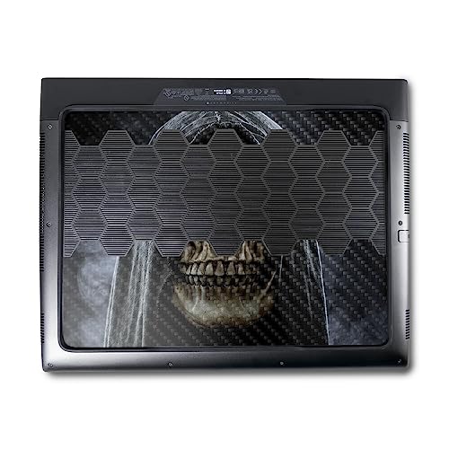 Image of MightySkins Carbon Fiber Skin Compatible with Alienware M18 R1 (2023) Full Wrap Kit - Reaper Skull | Protective, Durable Textured Carbon Fiber Finish | Easy to Apply & Change Styles | Made in The USA